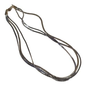 Gold And Silver Triple Chain Necklace